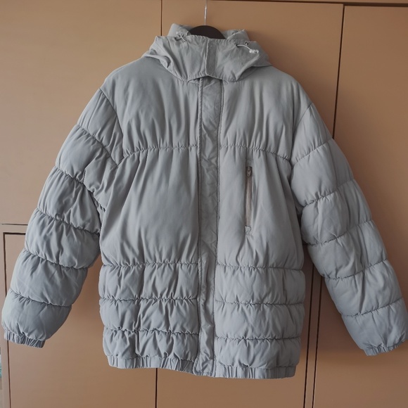 ASOS WHITE boxy puffer jacket with concealed hood (M) - Picture 2 of 15